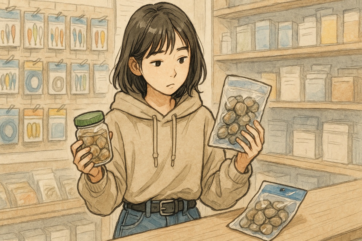 カワハギを釣るうえでの釣具店とスーパーのアサリとの餌の違い