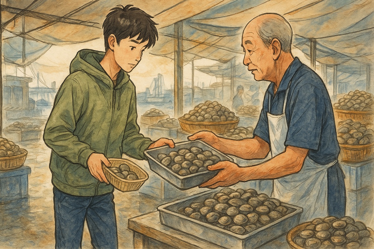 カワハギ釣りでの魚屋や市場でのアサリ入手の可否