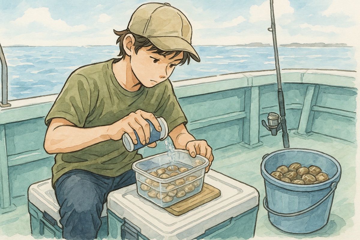 カワハギ釣りでのアサリの仕込みと締め方のコツ