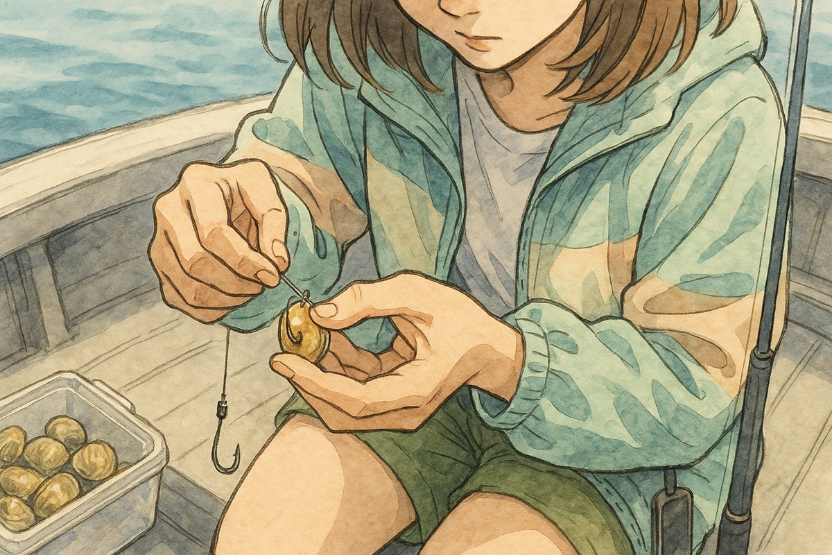カワハギ釣りでのアサリの付け方を詳しく解説