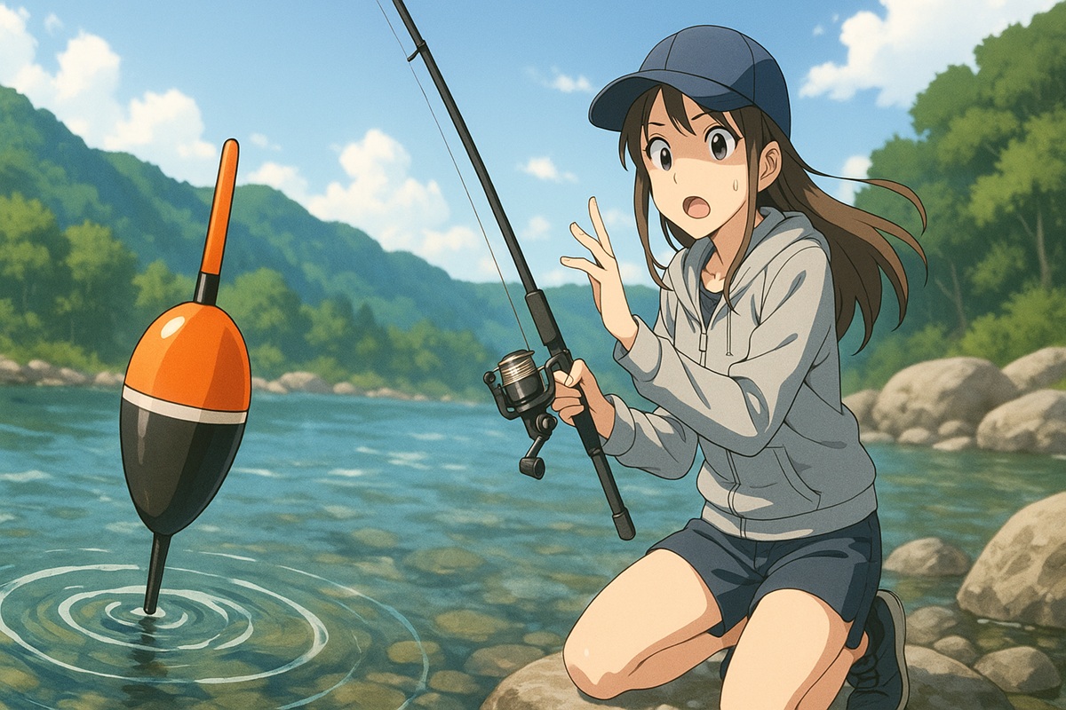 ウキを使った鮎の餌釣りの仕掛けとアタリ