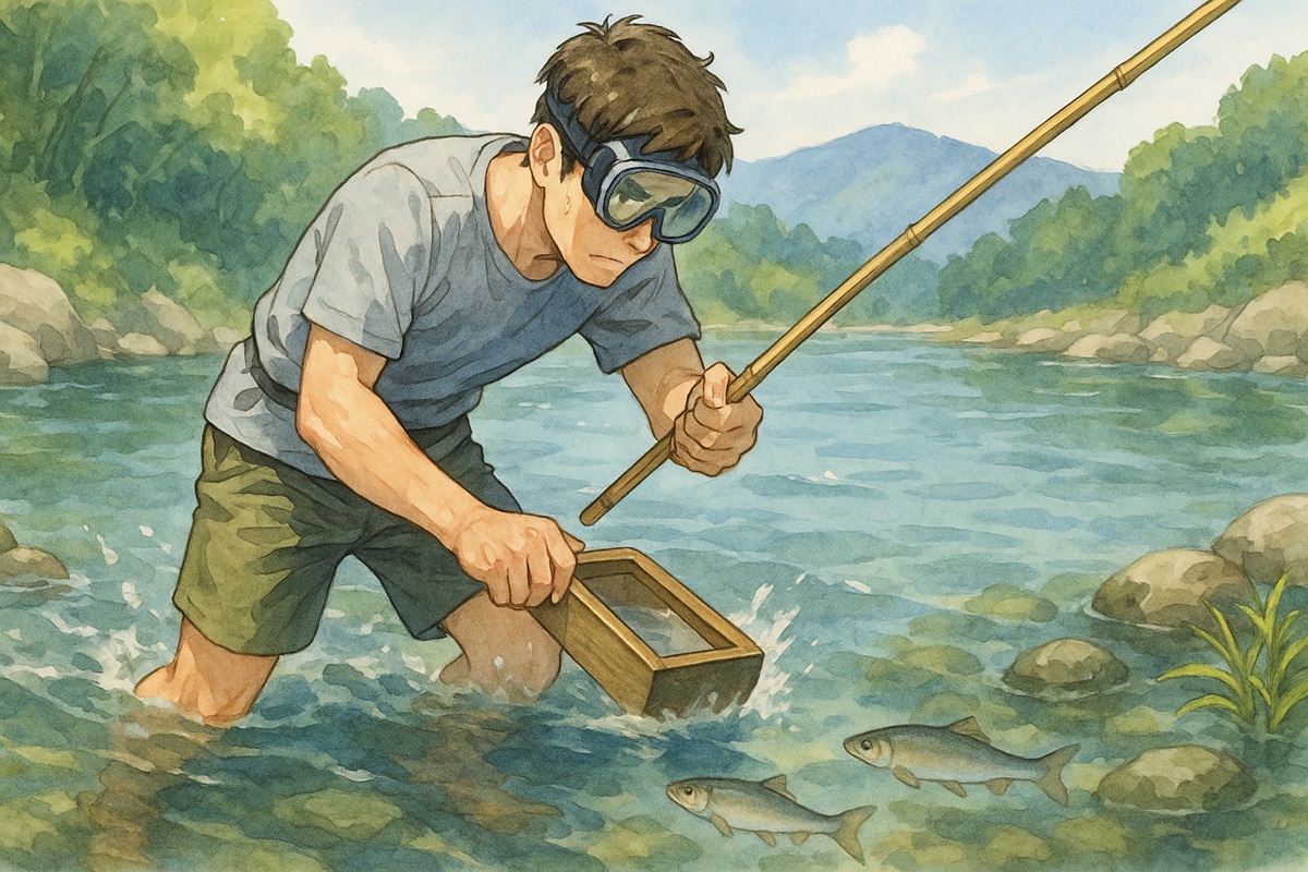 鮎のしゃくり漁の具体的なやり方