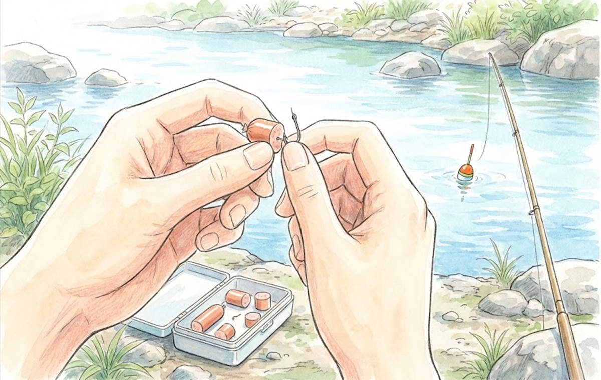 オイカワの釣果が変わる魚肉ソーセージの付け方の基本