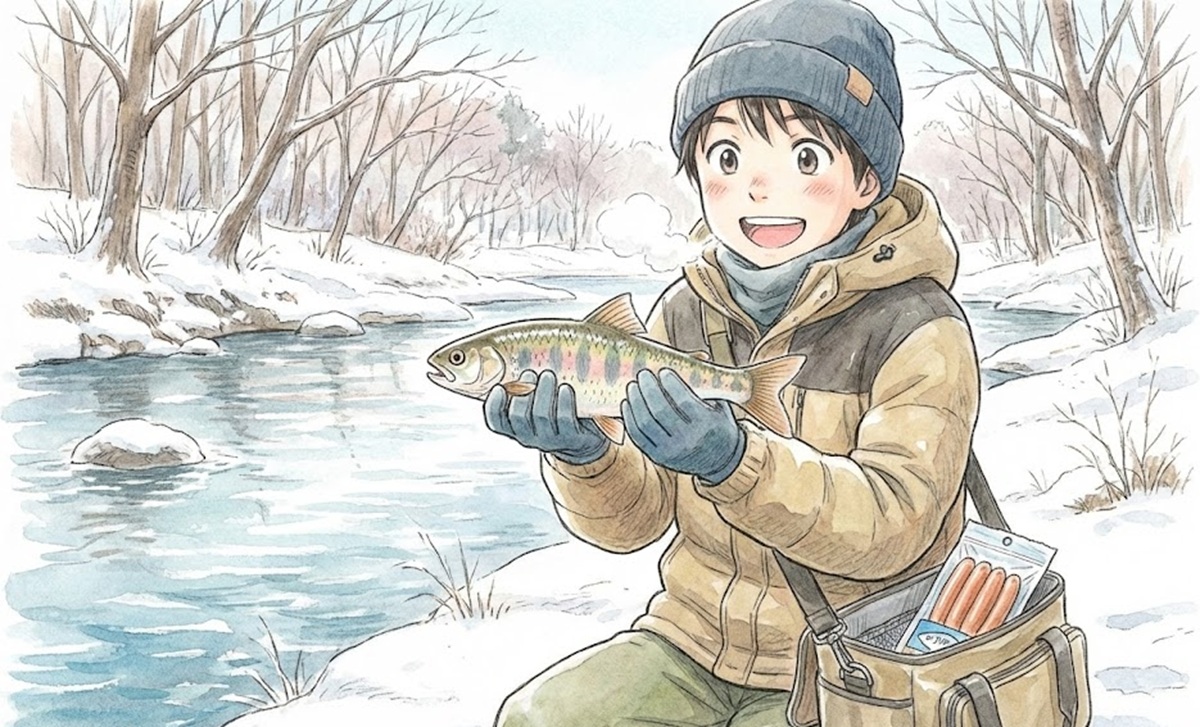 冬でも魚肉ソーセージでオイカワが釣れる攻略ポイント
