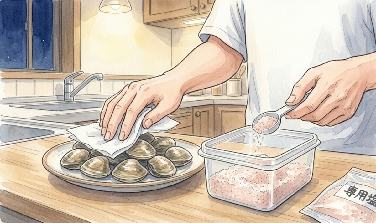 釣り人が持ち帰った余ったアサリの保存方法と専用の塩締め再処理